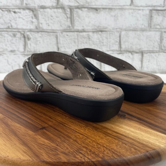 Minnetonka Silverthorne 5909041 Womens 11 M Gray Pewter Comfort Thong Sandals - Picture 3 of 14